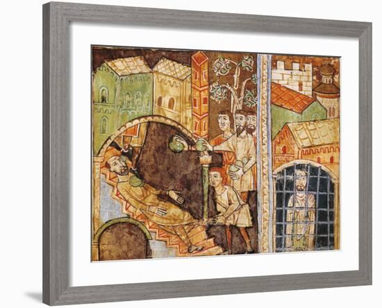 Italy, Vercelli, Stoning and Imprisonment of Saint Stephen, Miniature-null-Framed Giclee Print