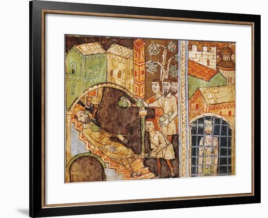 Italy, Vercelli, Stoning and Imprisonment of Saint Stephen, Miniature-null-Framed Giclee Print