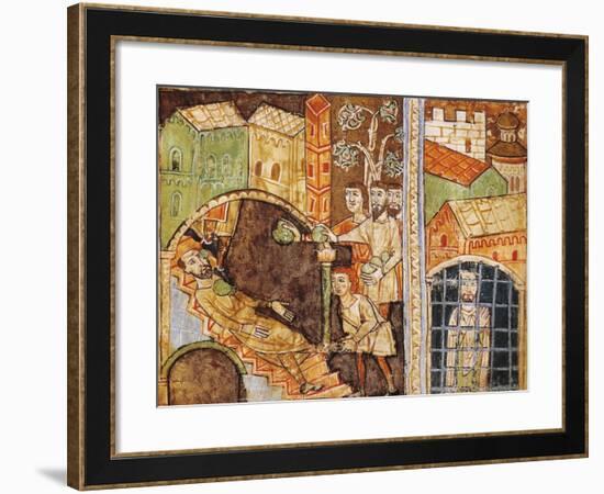 Italy, Vercelli, Stoning and Imprisonment of Saint Stephen, Miniature-null-Framed Giclee Print