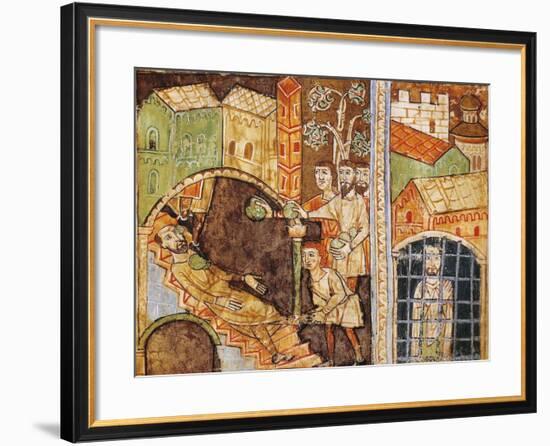 Italy, Vercelli, Stoning and Imprisonment of Saint Stephen, Miniature-null-Framed Giclee Print
