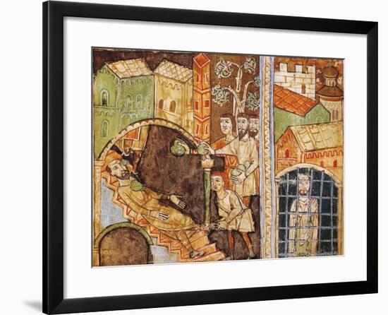 Italy, Vercelli, Stoning and Imprisonment of Saint Stephen, Miniature-null-Framed Giclee Print