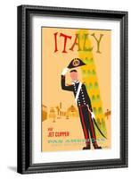 Italy via Jet Clipper - Pan American World Airways-Aaron Fine-Framed Art Print