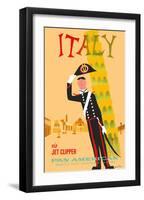 Italy via Jet Clipper - Pan American World Airways-Aaron Fine-Framed Art Print
