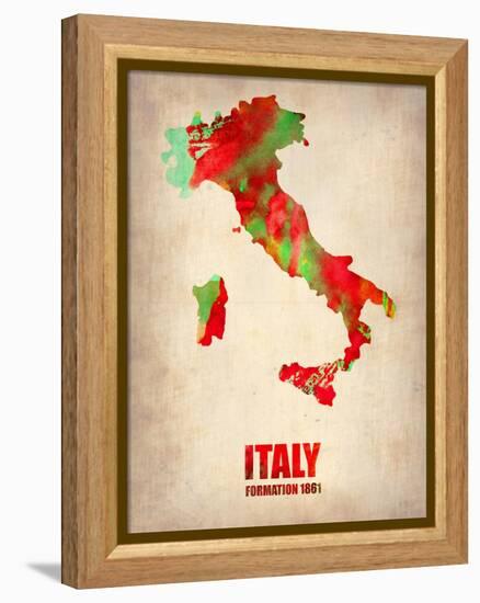 Italy Watercolor Map-NaxArt-Framed Stretched Canvas