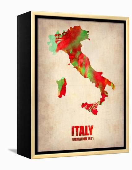 Italy Watercolor Map-NaxArt-Framed Stretched Canvas