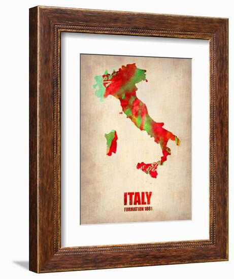 Italy Watercolor Map-NaxArt-Framed Art Print