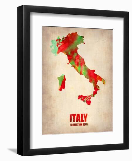 Italy Watercolor Map-NaxArt-Framed Art Print