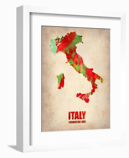 Italy Watercolor Map-NaxArt-Framed Art Print