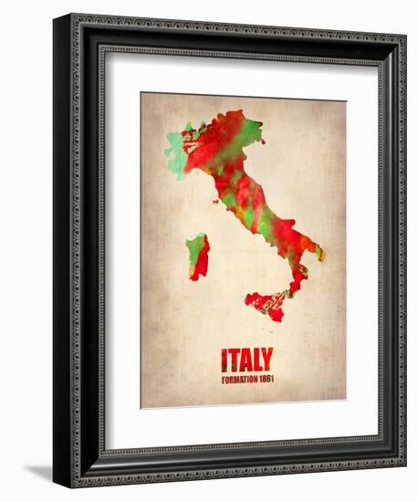 Italy Watercolor Map-NaxArt-Framed Art Print