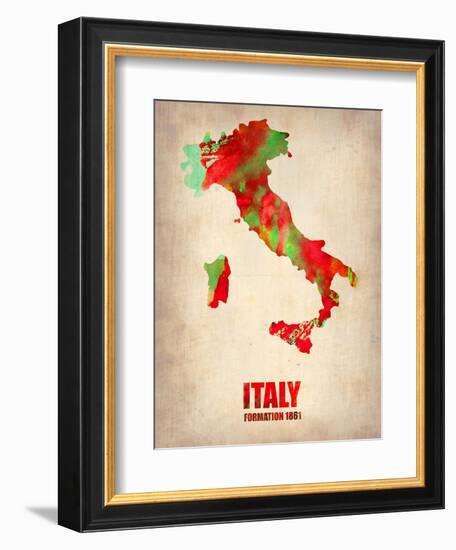 Italy Watercolor Map-NaxArt-Framed Art Print