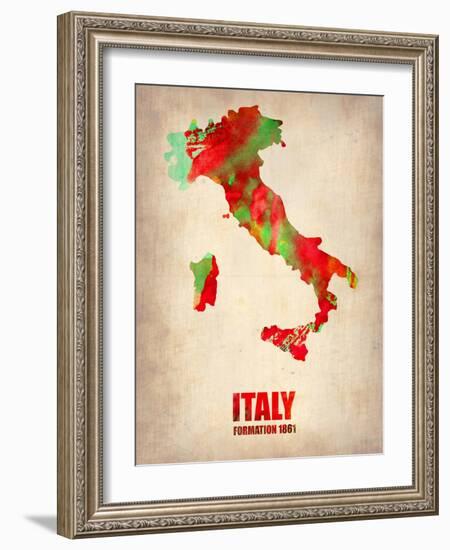 Italy Watercolor Map-NaxArt-Framed Art Print