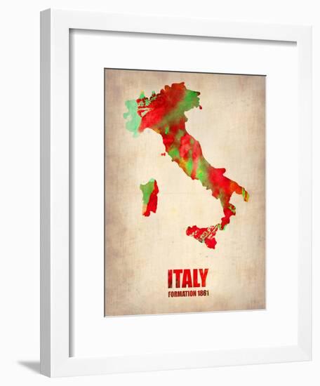 Italy Watercolor Map-NaxArt-Framed Art Print