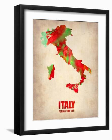 Italy Watercolor Map-NaxArt-Framed Art Print