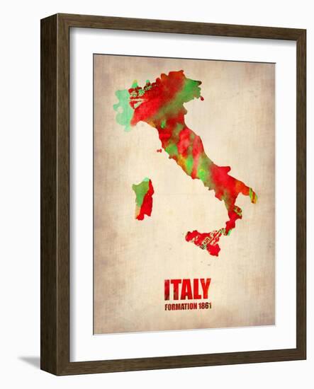 Italy Watercolor Map-NaxArt-Framed Art Print