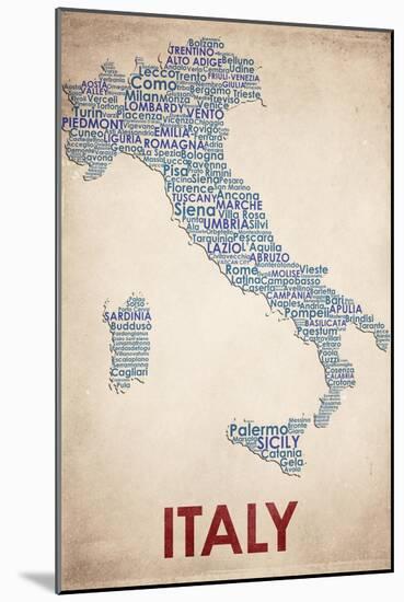 Italy-American Flat-Mounted Giclee Print