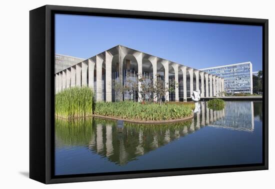 Itamaraty Palace, UNESCO World Heritage Site, Brasilia, Federal District, Brazil, South America-Ian Trower-Framed Premier Image Canvas