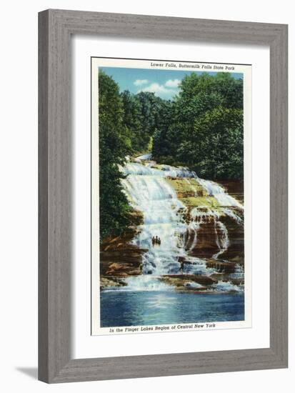 Ithaca, New York - Buttermilk Farms State Park Lower Falls View-Lantern Press-Framed Art Print