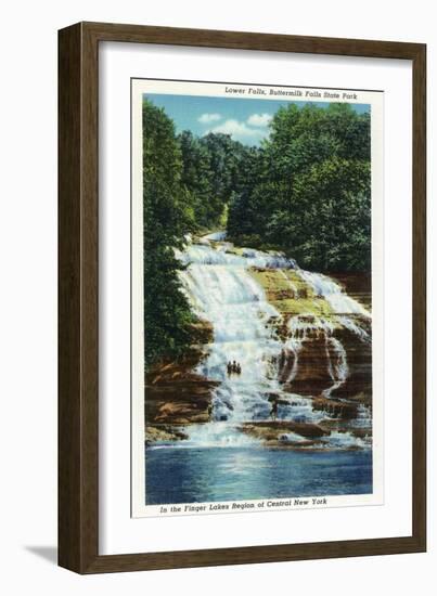 Ithaca, New York - Buttermilk Farms State Park Lower Falls View-Lantern Press-Framed Art Print