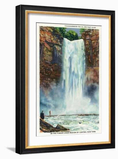 Ithaca, New York - View of Taughannock Falls from the Bottom-Lantern Press-Framed Art Print