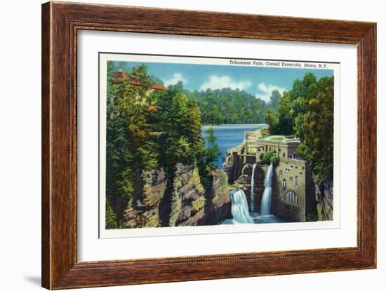 Ithaca, New York - View of Trihammer Falls, Cornell University-Lantern Press-Framed Art Print