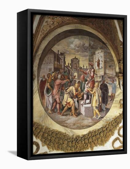 Itinerant Seller of Antidote Against Snake Bites-Giulio Romano-Framed Premier Image Canvas