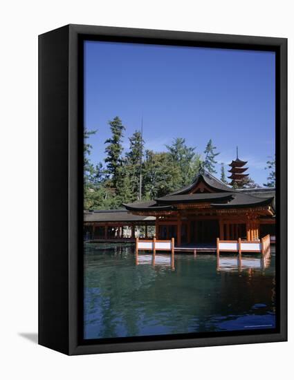 Itsukushima-Jinja Shrine and Five Storeyed Pagoda, Miya-Jima Island, Honshu, Japan-Christopher Rennie-Framed Premier Image Canvas