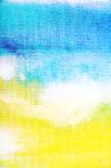 Abstract Textured Background: White, Yellow, and Green Patterns on Blue Sky-Like Backdrop. for Art-iulias-Art Print