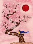Bird on Branch with White Flowers, Painting-Iva Afonskaya-Art Print