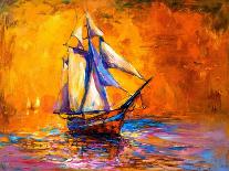 Original Oil Painting on Canvas-Sail Boat-Modern Impressionism by Nikolov-Ivailo Nikolov-Framed Art Print