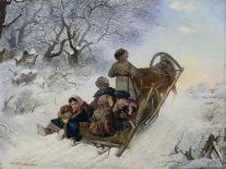 Children on a Horse Drawn Sleigh, 1870-Ivan Andreyevich Pelevin-Framed Giclee Print