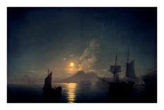 The Bay of Naples by Moonlight, 1842-Ivan Konstantinovich Aivazovsky-Mounted Art Print