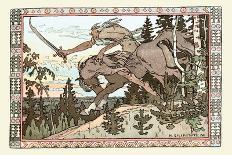 Bogatyr Volga Transforms himself into a Pike, illustration for the Russian Fairy Story, 'The Volga'-Ivan Bilibine-Giclee Print