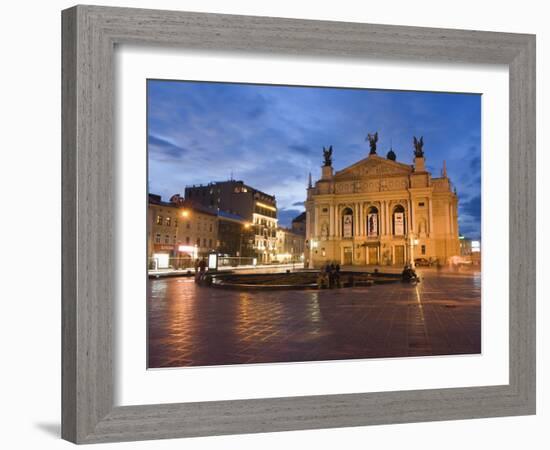 Ivan Franco Opera and Ballet Theatre, Old Town, Lviv, Unesco World Heritage Site, Ukraine, Europe-Christian Kober-Framed Photographic Print