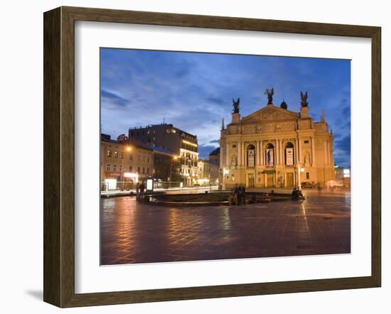 Ivan Franco Opera and Ballet Theatre, Old Town, Lviv, Unesco World Heritage Site, Ukraine, Europe-Christian Kober-Framed Photographic Print