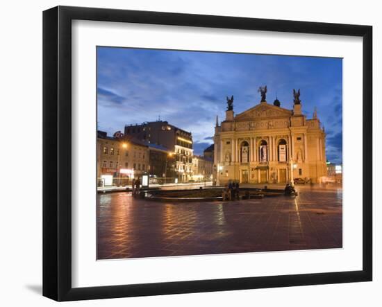 Ivan Franco Opera and Ballet Theatre, Old Town, Lviv, Unesco World Heritage Site, Ukraine, Europe-Christian Kober-Framed Photographic Print