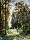 A Lady with a Parasol in a Meadow with Cow Parsley, 1881-Ivan Ivanovitch Shishkin-Giclee Print