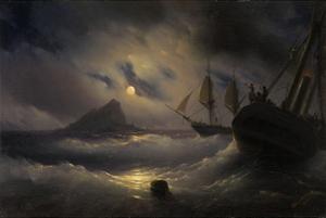 Gibraltar by Night, 1844 by Ivan Konstantinovich Aivazovsky