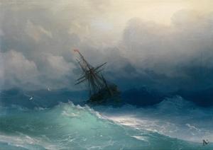 Ship on Stormy Seas by Ivan Konstantinovich Aivazovsky