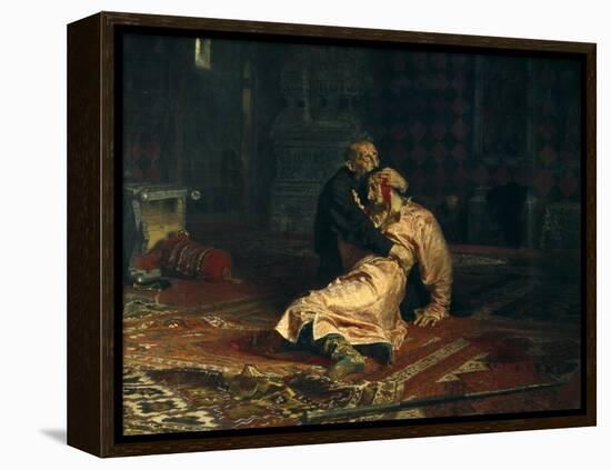 Ivan the Terrible and His Son Ivan on Nov-Ilya Yefimovich Repin-Framed Stretched Canvas