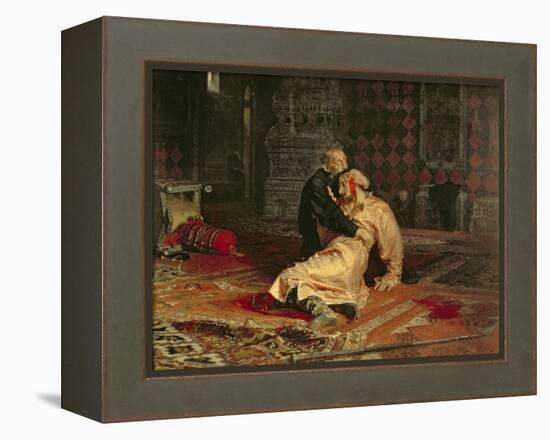 Ivan the Terrible and His Son on the 16th November, 1581, 1885-Ilya Efimovich Repin-Framed Premier Image Canvas