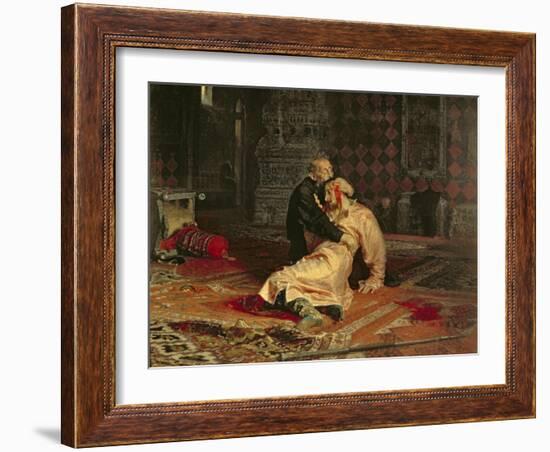 Ivan the Terrible and His Son on the 16th November, 1581, 1885-Ilya Efimovich Repin-Framed Giclee Print