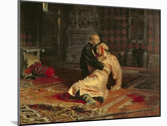 Ivan the Terrible and His Son on the 16th November, 1581, 1885-Ilya Efimovich Repin-Mounted Giclee Print