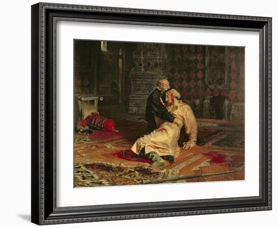 Ivan the Terrible and His Son on the 16th November, 1581, 1885-Ilya Efimovich Repin-Framed Giclee Print