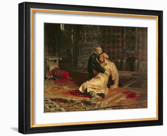 Ivan the Terrible and His Son on the 16th November, 1581, 1885-Ilya Efimovich Repin-Framed Giclee Print