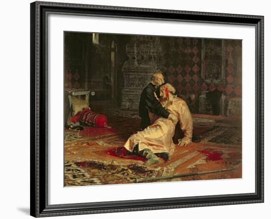 Ivan the Terrible and His Son on the 16th November, 1581, 1885-Ilya Efimovich Repin-Framed Giclee Print