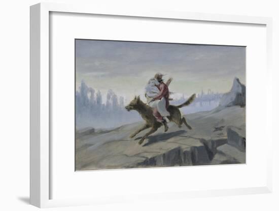 Ivan Tsarevich Riding the Gray Wolf, End of 1870S-Early 1880S-Vasili Grigoryevich Perov-Framed Giclee Print