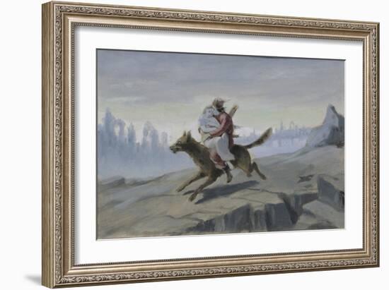 Ivan Tsarevich Riding the Gray Wolf, End of 1870S-Early 1880S-Vasili Grigoryevich Perov-Framed Giclee Print