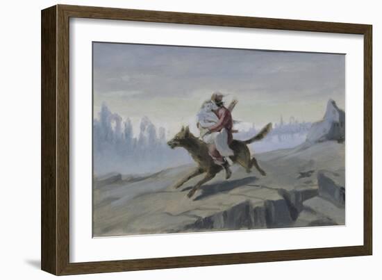 Ivan Tsarevich Riding the Gray Wolf, End of 1870S-Early 1880S-Vasili Grigoryevich Perov-Framed Giclee Print