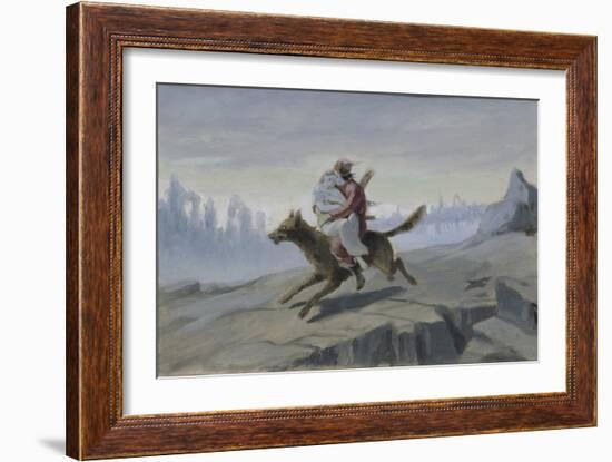 Ivan Tsarevich Riding the Gray Wolf, End of 1870S-Early 1880S-Vasili Grigoryevich Perov-Framed Giclee Print