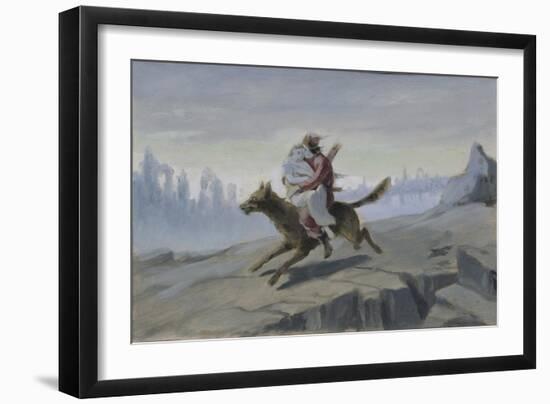 Ivan Tsarevich Riding the Gray Wolf, End of 1870S-Early 1880S-Vasili Grigoryevich Perov-Framed Giclee Print